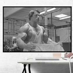 arnold schwarzenegger workout towel poster, room decor, home decor, art poster for gift.jpg