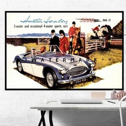 austin healy vintage advertising transport poster , room decor, home decor, art poster for gift.jpg