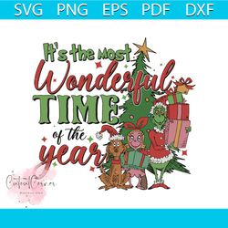 retro grinchmas its the most wonderful time of the year svg