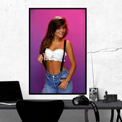 saved by the bell kelly kapowski tiffani amber thiessen suspenders poster, room decor, home decor, art poster for gift.j