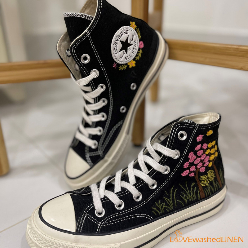 Custom Converse Chuck Taylor Embroidered Colorful Tree Embroidered Converse Custom Wedding Flowers - 4.jpg