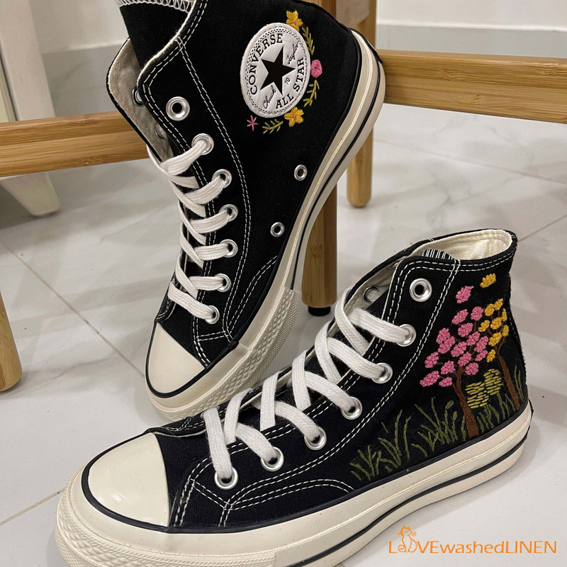Custom Converse Chuck Taylor Embroidered Colorful Tree Embroidered Converse Custom Wedding Flowers - 7.jpg