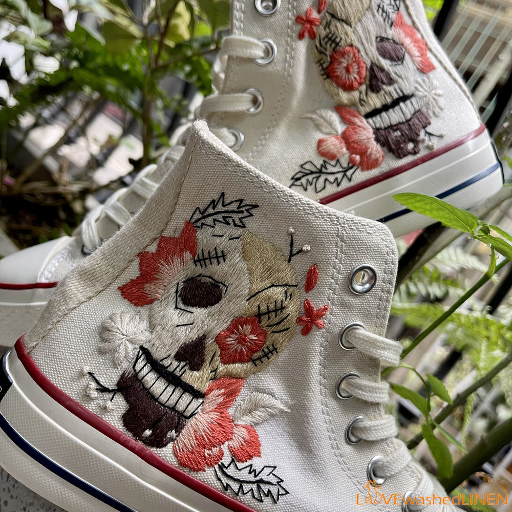 Custom Converse Chuck Taylor Embroidered CustomSugar Skull Embroidered Converse ShoesImpressive Artist Skull Embroidered Sneaker Custom - 7.jpg