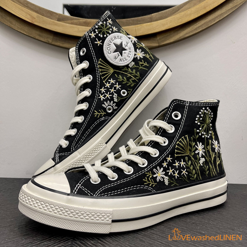Custom Converse Chuck Taylor Embroidered Garden Flowers Convese Shoes Embroidered Converse Custom Wedding Flowers - 5.jpg
