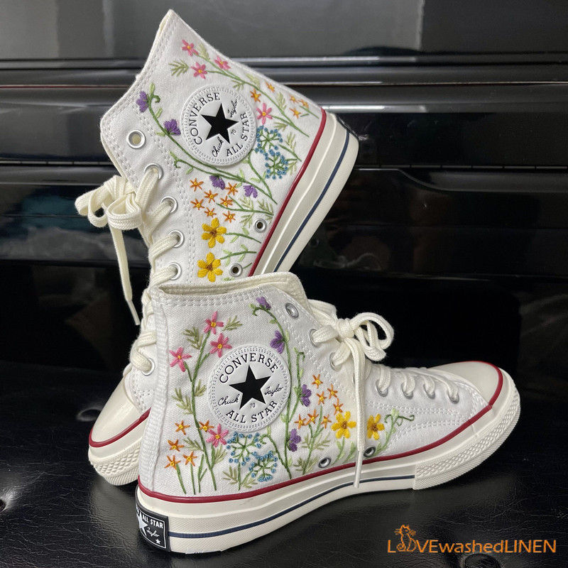 Custom Converse Chuck Taylor Embroidered Garden Flowers Convese Shoes Embroidered Converse Custom Wedding Flowers - 7.jpg