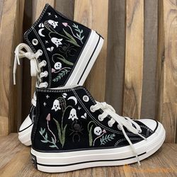 custom converse chuck taylor embroidered memento converse shoes, impressive embroidered converse custom, memento embroid