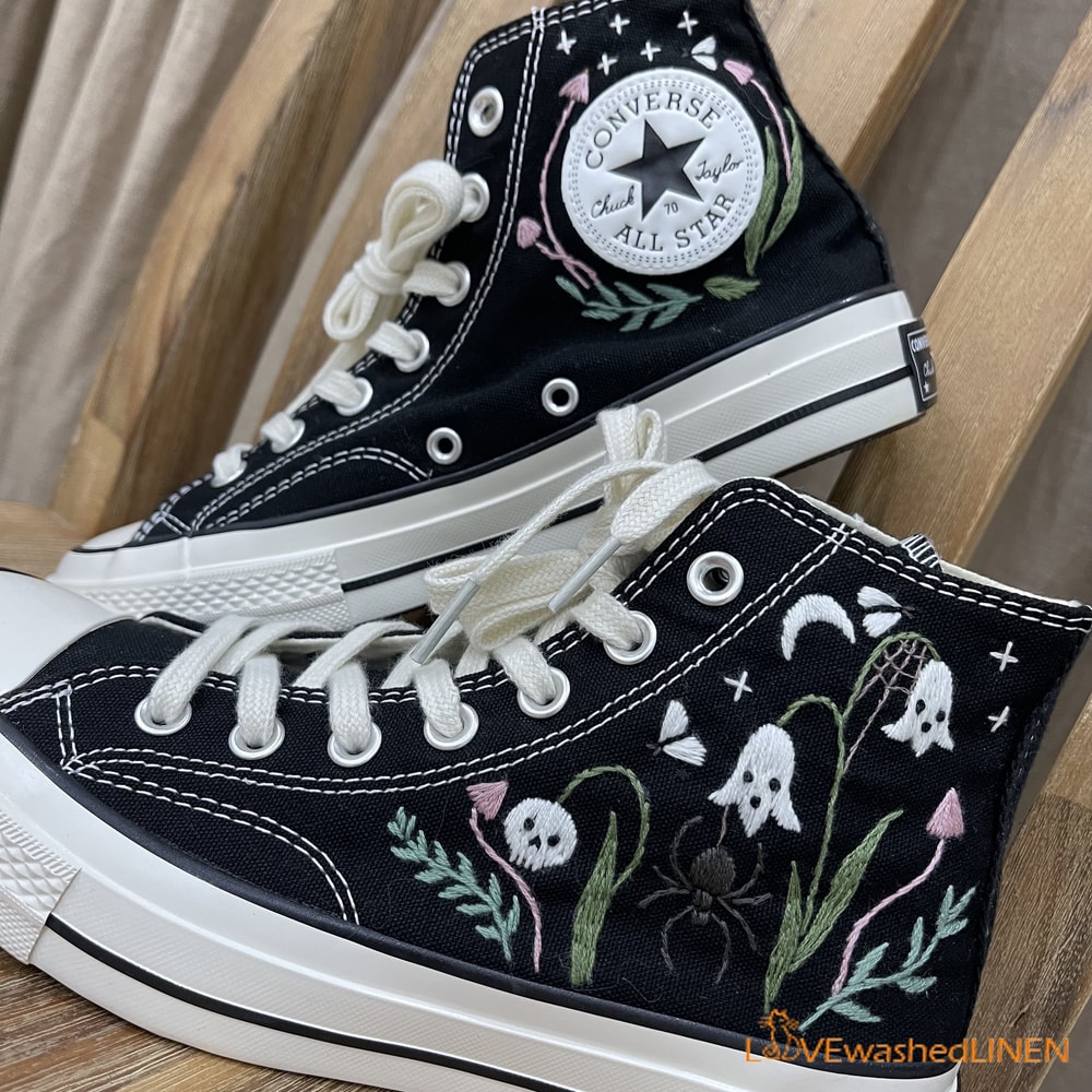 Custom Converse Chuck Taylor Embroidered Ghost Embroidered Converse Halloween Vibes Embroidered Sneakers - 3.jpg