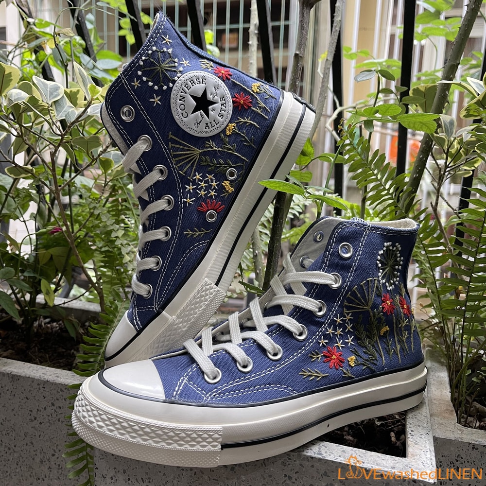 Custom Converse Chuck Taylor Embroidered Garden Flowers Convese Shoes Embroidered Converse Custom Wedding Flowers - 5.jpg
