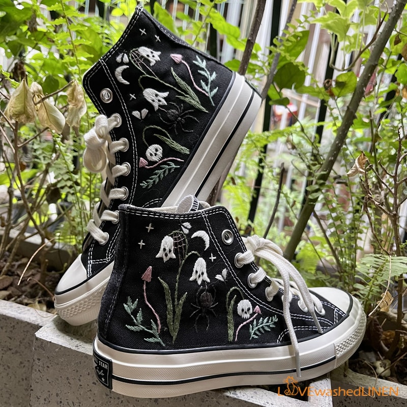Custom Converse Chuck Taylor Embroidered Ghost Embroidered Converse Halloween Vibes Embroidered Sneakers - 5.jpg