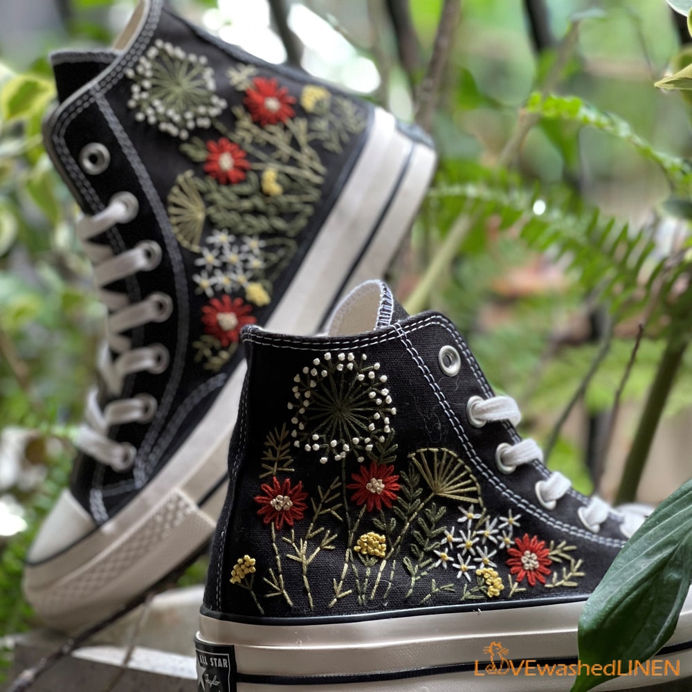 Custom Converse Chuck Taylor Embroidered Garden Flowers Convese Shoes Embroidered Converse Custom Wedding Flowers - 7.jpg