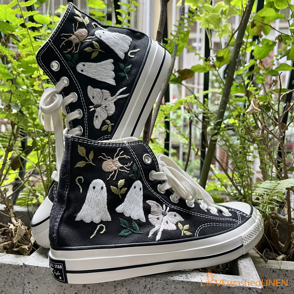 Custom Converse Chuck Taylor Embroidered Ghost Embroidered Converse Halloween Vibes Embroidered Sneakers - 1.jpg