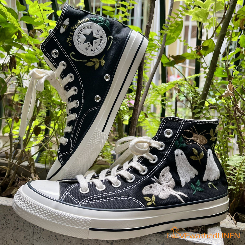 Custom Converse Chuck Taylor Embroidered Ghost Embroidered Converse Halloween Vibes Embroidered Sneakers - 2.jpg