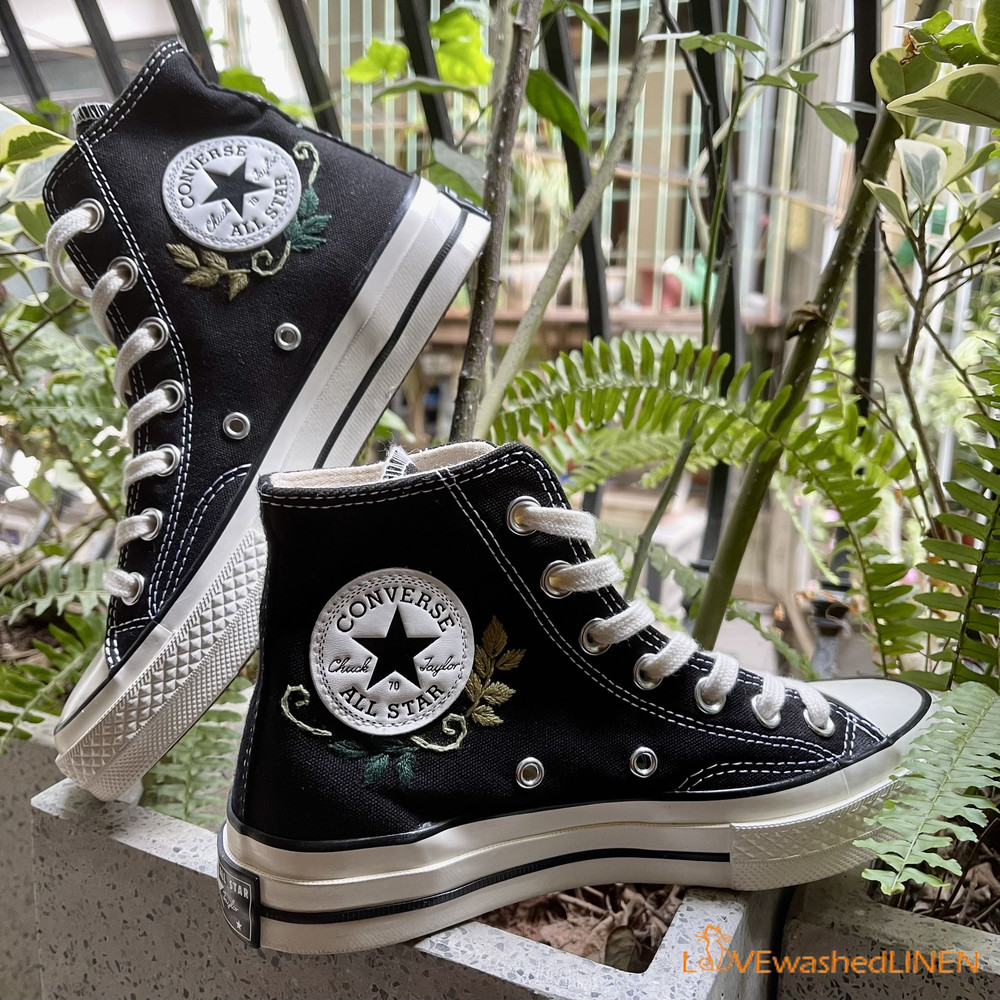 Custom Converse Chuck Taylor Embroidered ghosts and mushrooms Converse Shoes Embroidered Converse Custom - 5.jpg