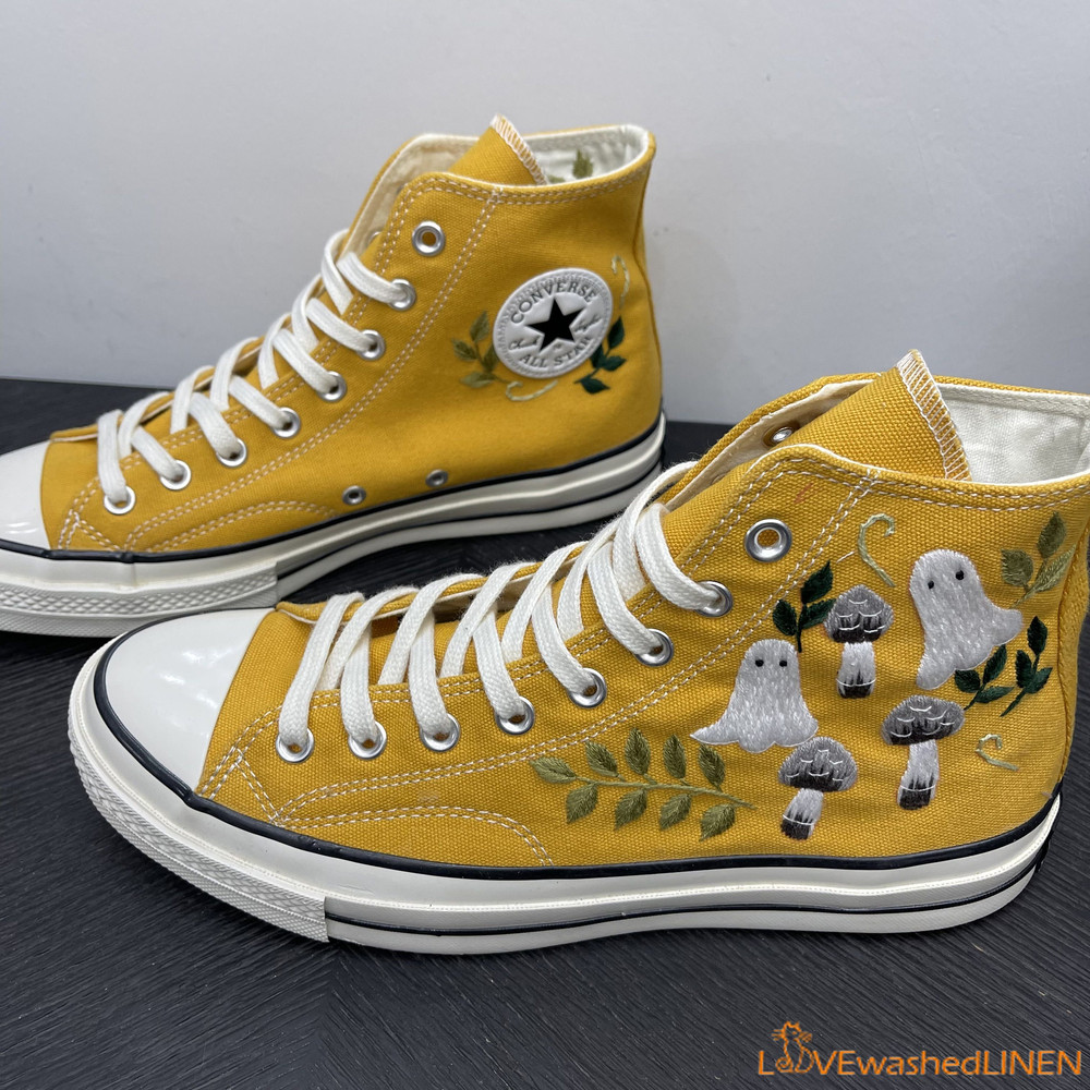 Custom Converse Chuck Taylor Embroidered ghosts and mushrooms Converse Shoes Embroidered Converse Custom - 7.jpg