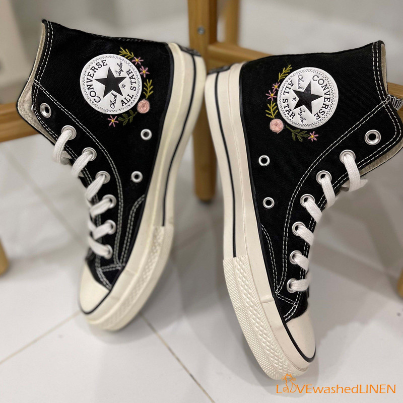 Custom Converse Chuck Taylor Embroidered Pink Lotus Flower Embroidered Converse Custom Wedding Flowers - 6.jpg