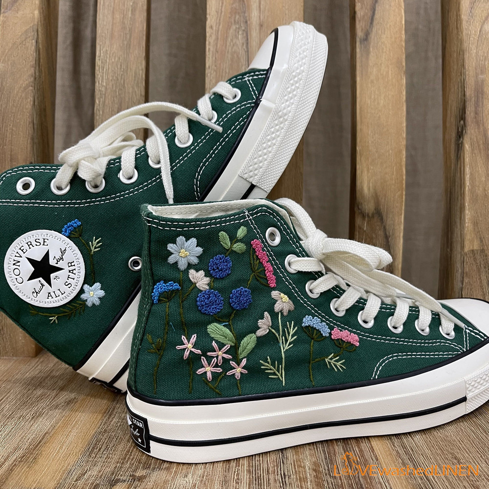 Custom Converse Chuck Taylor Garden Flowers Embroidered ConvesreWedding Flowers Embroidered SneakersBridal Flowers Embroidered Convesre - 2.jpg