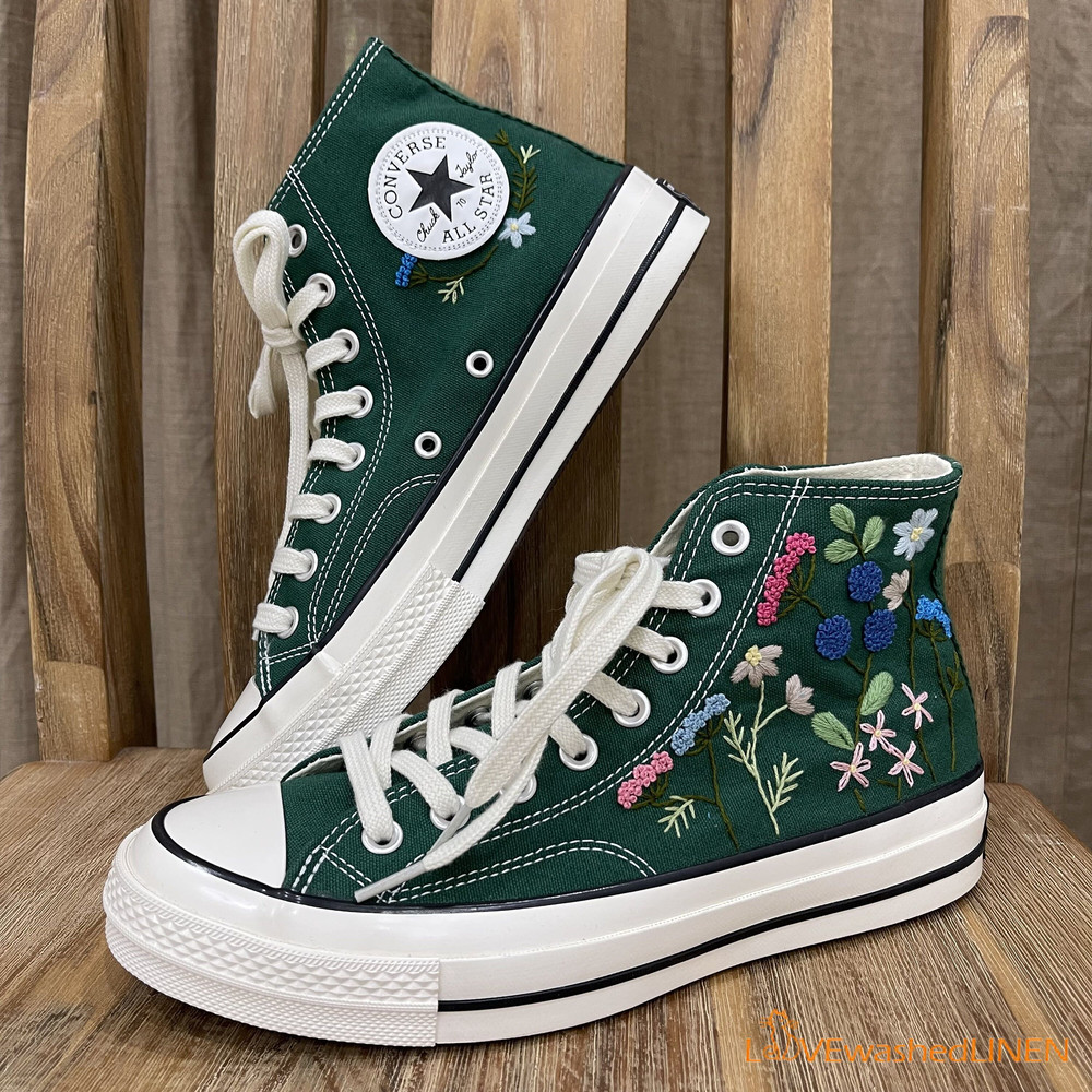 Custom Converse Chuck Taylor Garden Flowers Embroidered ConvesreWedding Flowers Embroidered SneakersBridal Flowers Embroidered Convesre - 3.jpg