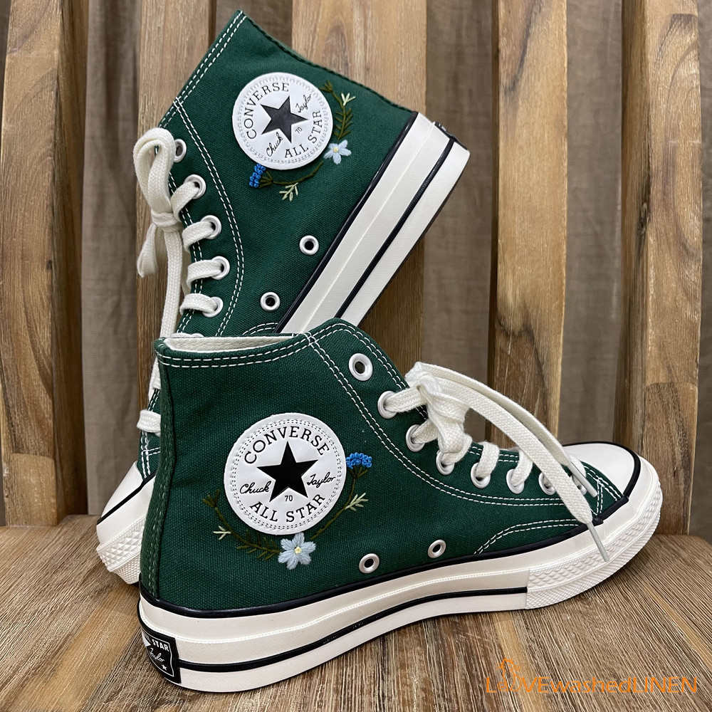 Custom Converse Chuck Taylor Garden Flowers Embroidered ConvesreWedding Flowers Embroidered SneakersBridal Flowers Embroidered Convesre - 4.jpg