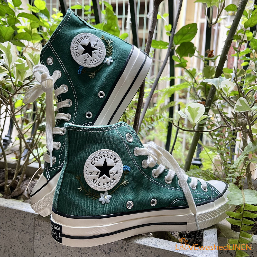 Custom Converse Chuck Taylor Garden Flowers Embroidered ConvesreWedding Flowers Embroidered SneakersBridal Flowers Embroidered Convesre - 7.jpg