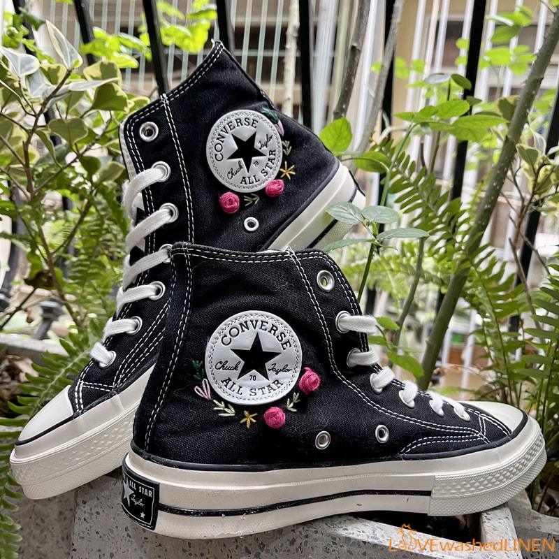 Custom Converse Chuck Taylor Garden Flowers Embroidered ConvesreWedding Flowers Embroidered SneakersBridal Flowers Embroidered Convesre - 2.jpg