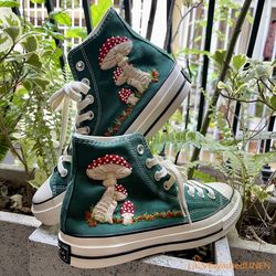 custom converse chuck taylor, garden flowers embroidered convesre,wedding flowers embroidered sneakers,bridal flowers em