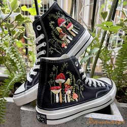 custom converse chuck taylor, garden flowers embroidered convesre,wedding flowers embroidered sneakers,bridal flowers em