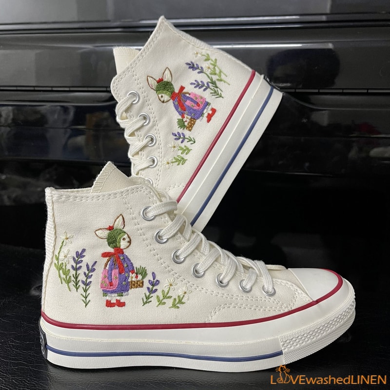 Custom Embroidered Converse High Tops Chuck Taylor 1970s Sweet Rabbit Embroidered ConvesreCustom Converse Chuck Taylor Embroidered - 1.jpg
