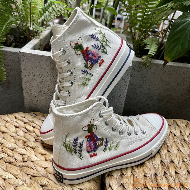 Custom Embroidered Converse High Tops Chuck Taylor 1970s Sweet Rabbit Embroidered ConvesreCustom Converse Chuck Taylor Embroidered - 4.jpg
