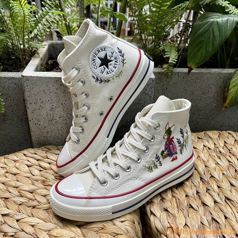 Custom Embroidered Converse High Tops Chuck Taylor 1970s Sweet Rabbit Embroidered ConvesreCustom Converse Chuck Taylor Embroidered - 5.jpg