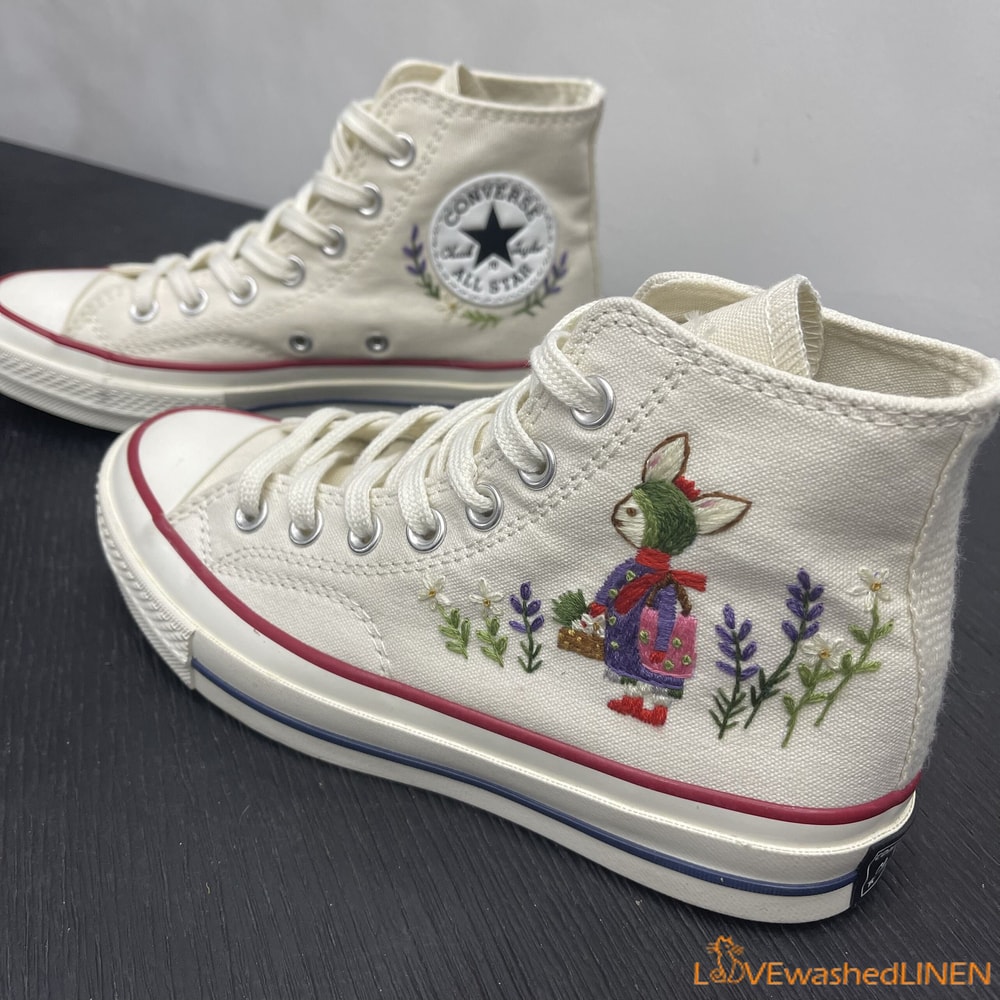 Custom Embroidered Converse High Tops Chuck Taylor 1970s Sweet Rabbit Embroidered ConvesreCustom Converse Chuck Taylor Embroidered - 6.jpg