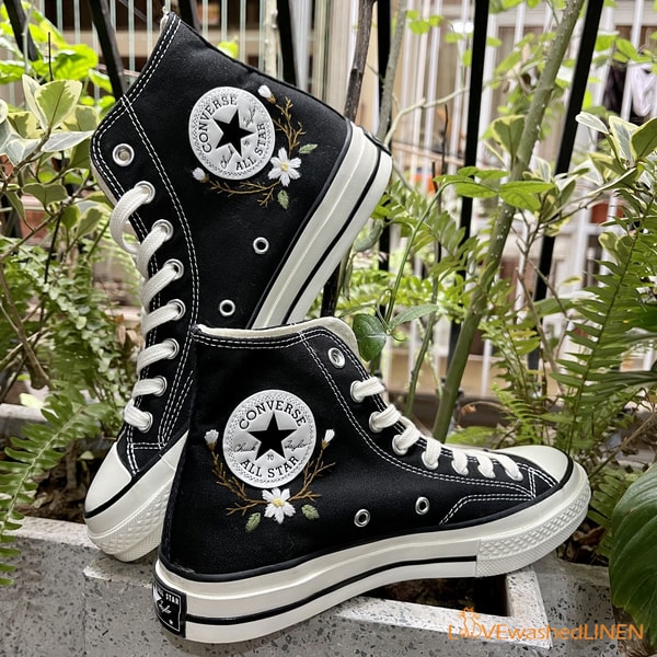 High Top Embroidered Converse Sneakers Converse Chuck Taylor All