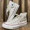 Custom Embroidered Converse High Tops Custom Converse Chuck Taylor 1970s Embroidered Daisy Flower Wedding sneakers Wedding Gift - 2.jpg