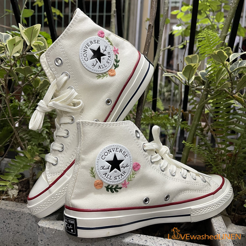 Embroidered Pretty Owl Shoes Custom Converse Chuck Taylor Embroidered Converse Custom Wedding Shoes - 3.jpg