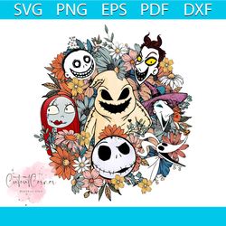 nightmare before christmas floral jack skellington png file