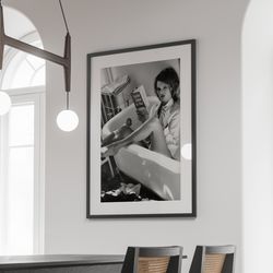 Kate Moss Bathtub Poster, Fashion Print, Elegant Decor, Chic Wall, Black and White,Vintage Photography,Teen Girl Room De