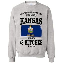 united states of america you mean kansas and its 49 bitches &8211 gildan crewneck sweatshirt
