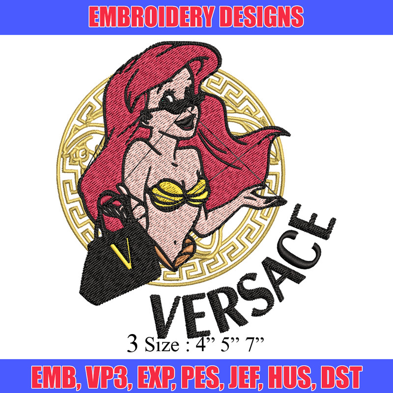 Ariel Versace Disney Princes Embroidery design, Disney Embroidery, cartoon design, Embroidery File, Instant download..jpg