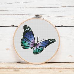 butterfly cross stitch pattern coloful butterfly wings crossstitch insect cross stitch nursery decor modern cross stitch