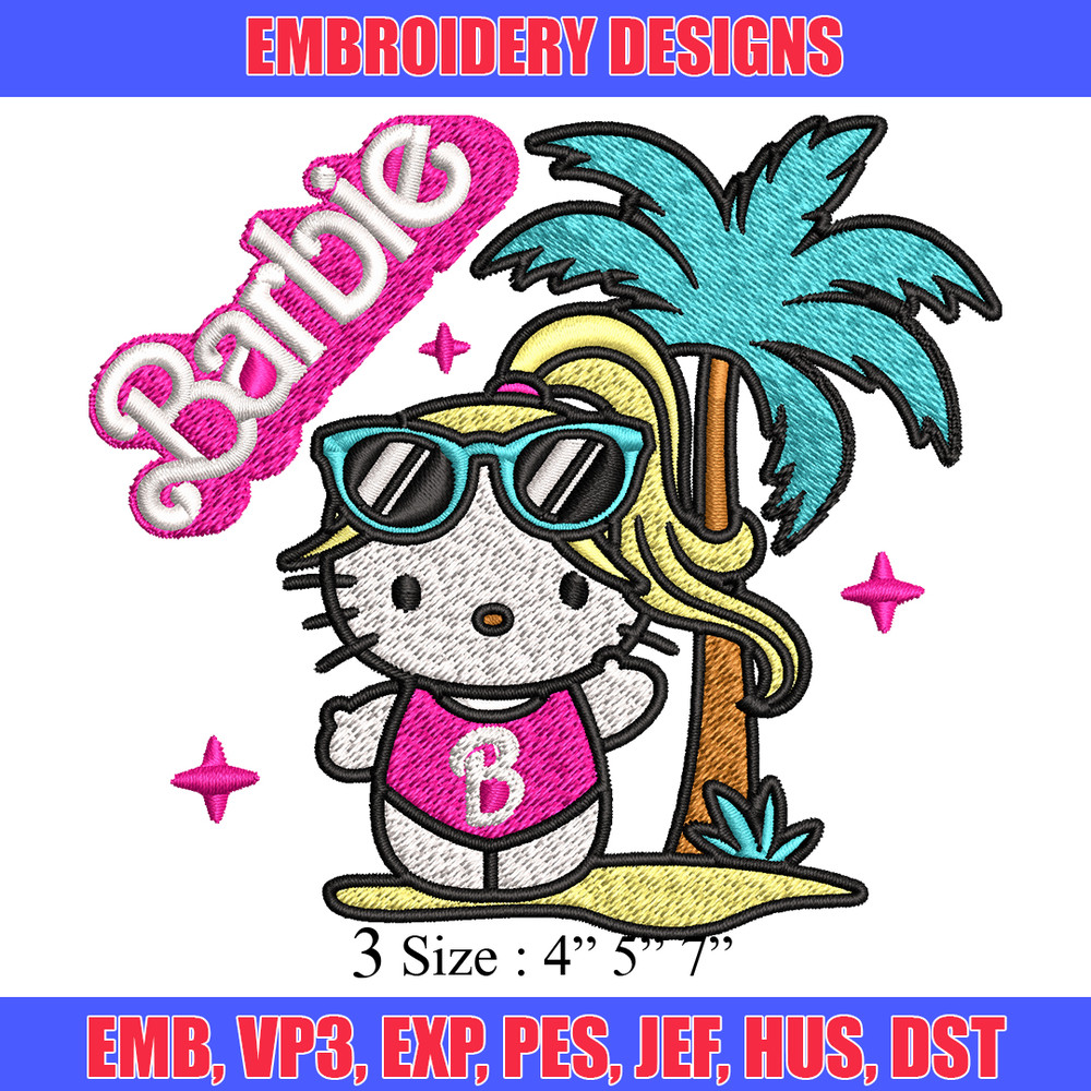 Barbie Hallokitty Embroidery design, Barbie girl Embroidery, logo design, Embroidery File, logo shirt, Digital download..jpg