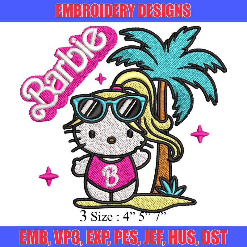 Barbie Hallokitty Embroidery design, Barbie girl Embroidery, logo design, Embroidery File, logo shirt, Digital download..jpg