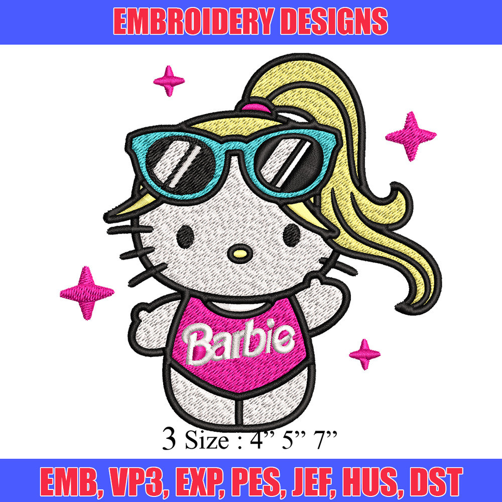 Barbie Hellokitty Embroidery design, Barbie girl Embroidery, logo design, logo shirt, Embroidery File, Digital download..jpg