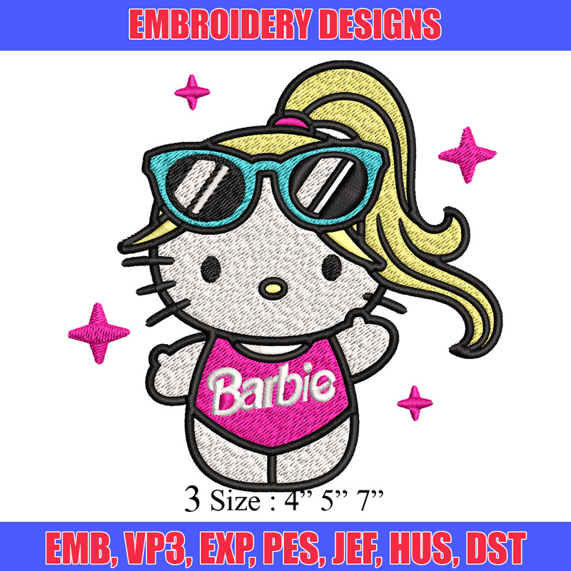 Barbie Hellokitty Embroidery design, Barbie girl Embroidery, logo design, logo shirt, Embroidery File, Digital download..jpg