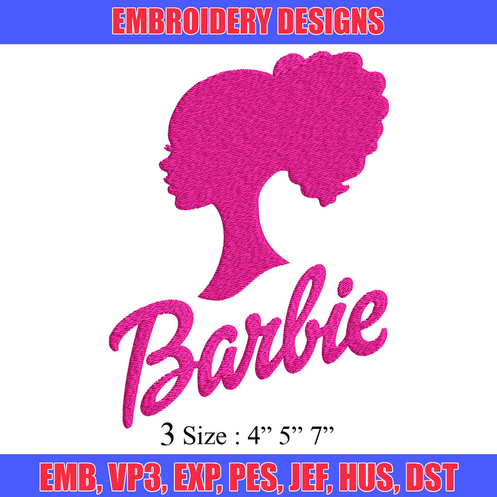 Barbie logo and her Embroidery, Barbie logo Embroidery, logo design, Embroidery File, logo shirt, Digital download..jpg