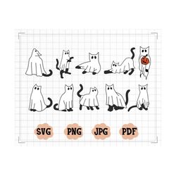 cute ghost svg, cute halloween svg, cute halloween stickers, halloween vibes, ghost svg,ute ghost cats svg, ghost cats p