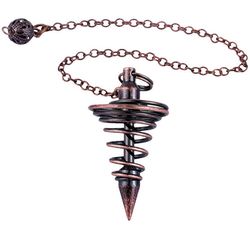 Professional Grade Metal Dowsing Pendulum Divination Dower Reiki Healing Pendulum Chain Spiral Coil Point(US customers)