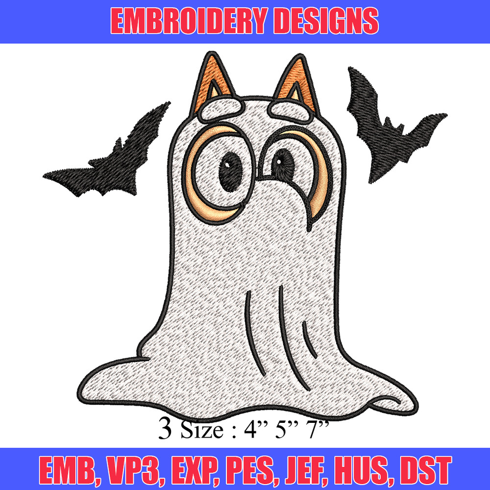 Bingo Ghost Halloween Embroidery design, Halloween Embroidery, cartoon design, Embroidery File, Digital download..jpg