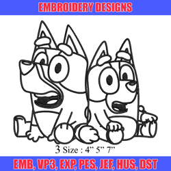 bluey bingo coloring pages embroidery, bluey embroidery, embroidery file, cartoon design, logo shirt, digital download.
