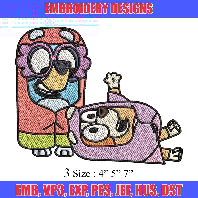 Bluey bingo Embroidery design, Bluey bingo Embroidery, Embroidery File, cartoon design, cartoon shirt, Digital download.jpg
