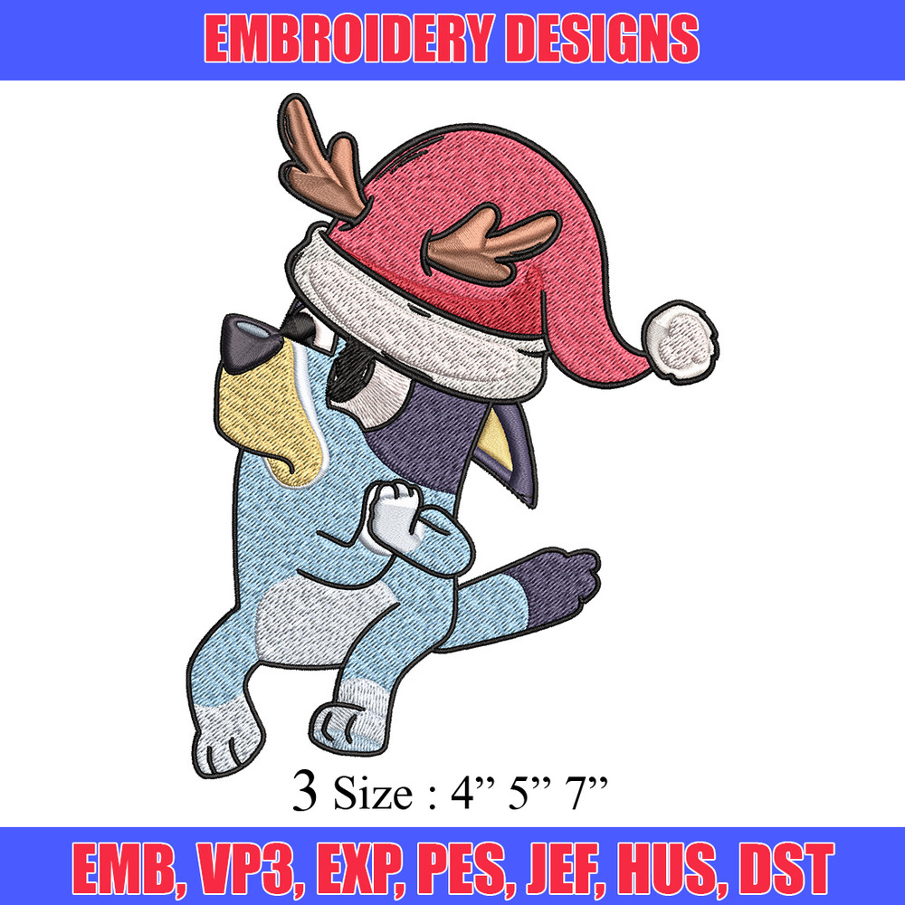 Bluey chrismas Embroidery Design, Bluey Embroidery, Embroidery File, Brand Embroidery, Logo shirt, Digital download.jpg