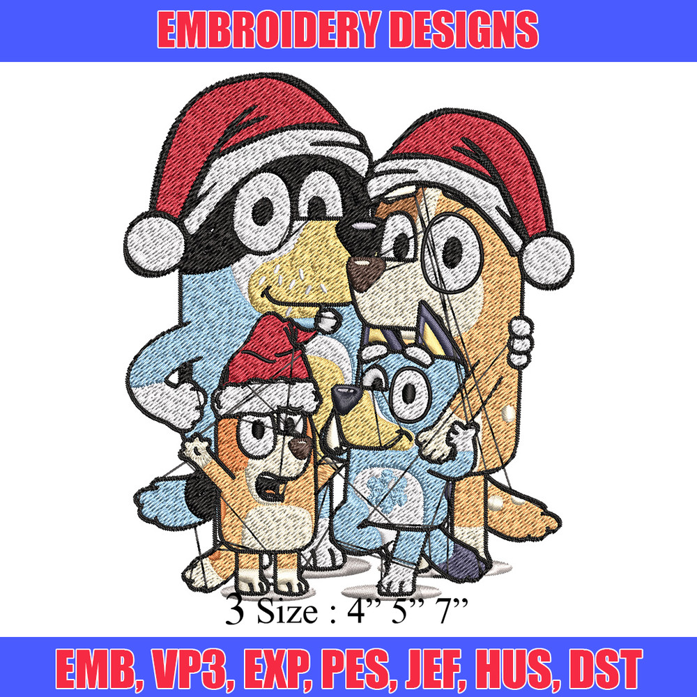 Bluey family chrismas Embroidery Design,Bluey Embroidery,Embroidery File, Brand Embroidery, Logo shirt, Digital download.jpg